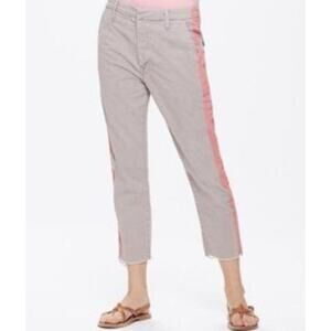 MOTHER Shaker Prep Fray Jeans Size 26 Cement Stripe